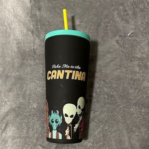 Cantina Black and Teal Water Bottle